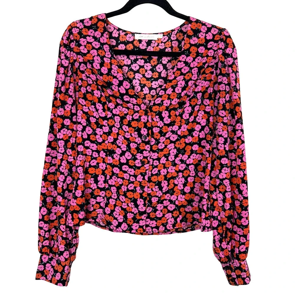 All in Favor Floral Print Blouse Size L